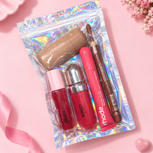 Pretty in red bundle | flormor lip-pencil | rhode lipgloss | kiko milano 3D hydra lipgloss | gissou lipoil | rhode pocket blush