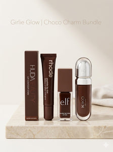Choco charm bundle | huda beauty lipstain | rhode lipgloss | elf lipgloss | kiko milano lipgloss