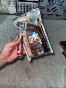 Brown boss bundle | flormor lip-pencil | rhode gloss | chocolate gloss | hudamoji gloss | sheglam inspire tube gloss | kiko inspire gloss | hudamoji fruit 🍇 lipoil