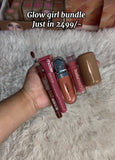 Glow girl bundle | lip-pencil | rhode lipgloss | kiko gloss | hudabeauty fauxfiller gloss | rhode blush