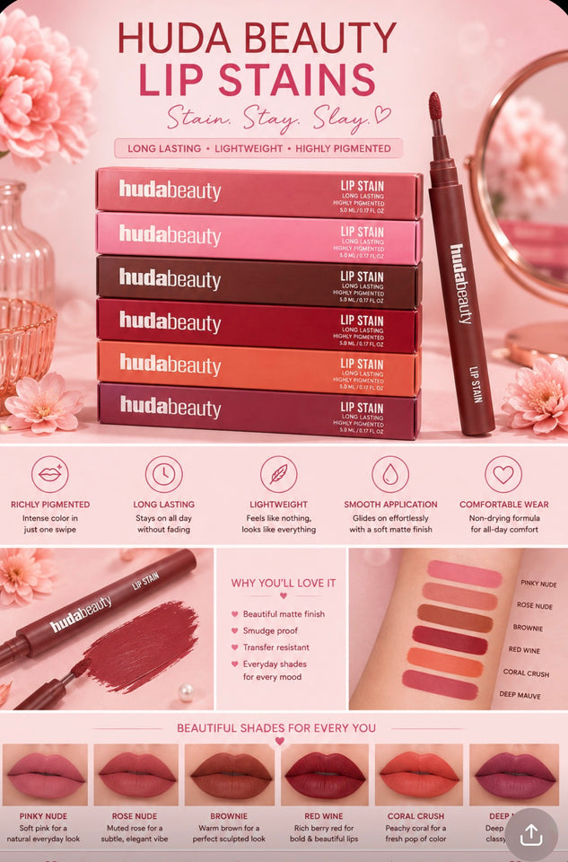 HUDAbeauty lipstains 💕