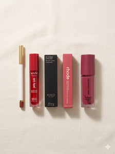 Berry red bundle | sheglam lipencil | NYX jelly job lipgloss | elf liquid blush | kiko milano gloss | rhode liptint