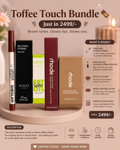 Toffee touch bundle | sheglam lip-pencil| kiko gloss | Nyx fatoil | rhode gloss | rhode blush
