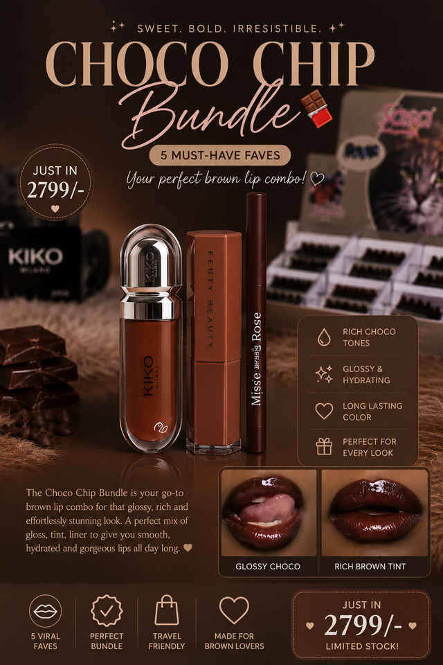 Choco chip bundle | huda beauty lipstain | fenty beauty gloss stick | kiko milano gloss