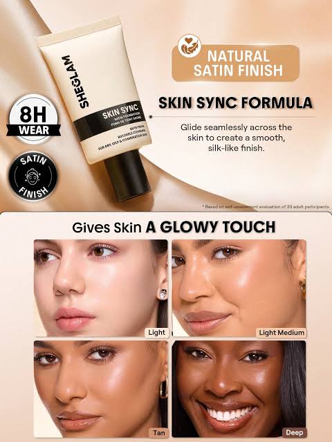 skin sync satin foundation ~ sheglam
