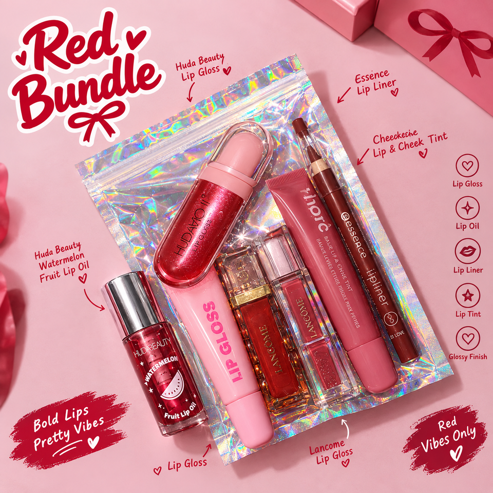 Red honey bundle | flormor lippencil | rhode lipgloss | chocolate lipgloss | hudamoji glass lipgloss | sheglam inspire tube lipgloss | kiko inspire gloss| hudamoji fruit lipoil