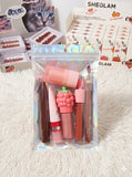 Cocoa pink bundle | lip-pencil | rhode lipgloss | hudamoji charm gloss | hudamoji donut gloss | hudamoji fruit gloss | huda moji jelly highlighter