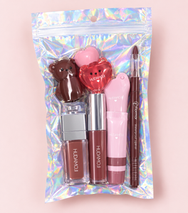 Baddie gloss bundle | lip-pencil | hudamoji charm gloss | hudamoji matte gloss | dior dupe hudamoji gloss |teddy gloss | hudamoji heart lipgloss